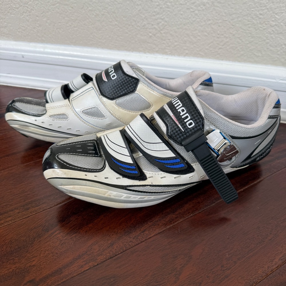 Shimano SH-R190 Road Cycling Shoes Mens EU 46 US 11.2 White Blue Carbon Sport